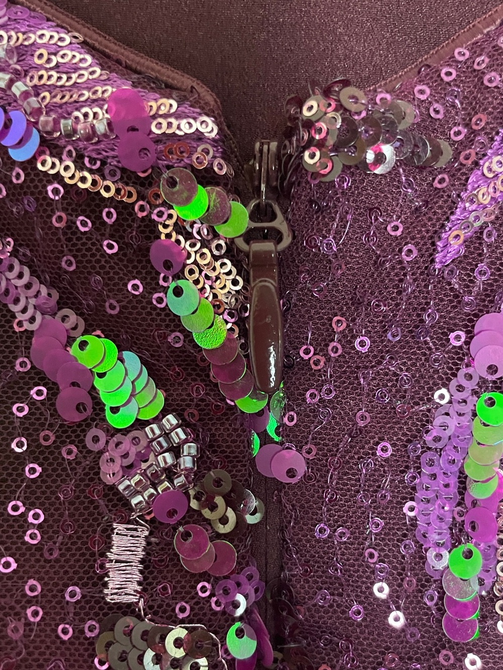 Dress the Population Cassandra Midi Dress XL Beaded Violet Multi Square Neck - Picture 10 of 16